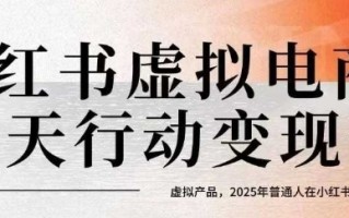 小红书虚拟电商14天变现训练营，虚拟产品，2025年普通人在小红书最后的搞钱机会(更新)
