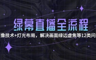 绿幕直播全流程：抠像技术+灯光布局，解决画面绿边虚焦等12类问题