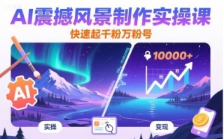 AI震撼风景制作实操课，快速起千粉万粉号