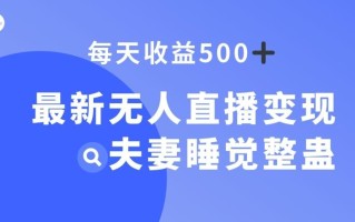 最新无人直播变现，夫妻睡觉整蛊，每天躺赚500+【揭秘】