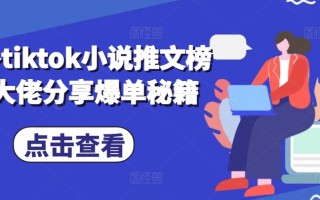 海外tiktok小说推文榜二大佬分享爆单秘籍