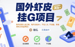 国外虾皮挂G项目：账号扔那儿自己刷，每天白捡米+，不拉人头、不动脑，单机日收益两张+【揭秘】