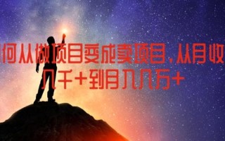 如何从做项目变成卖项目，从月收入几千到月入几万【揭秘】