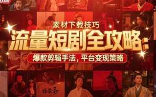 流量短剧全攻略：素材下载技巧，爆款剪辑手法，平台变现策略