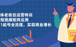 实体老板自运营特训，AI短视频矩阵应用，0-1起号全流程，实现商业增长