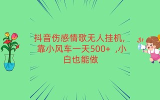 抖音伤感情歌无人挂机 靠小风车一天500+ 小白也能做
