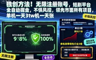 独创方法！无限注册账号，短剧平台全自动掘金，不惧风控，领先市面所有项目，单机一天3张【揭秘】