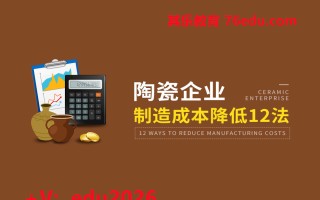 陶瓷企业制造成本降低12法（4集） mp4高清无水印视频教程网盘免费下载