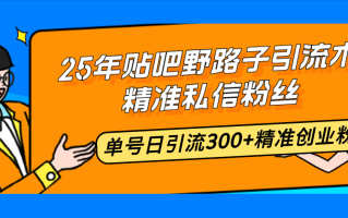 25年贴吧野路子引流术，精准私信粉丝，单号日引流300+精准创业粉
