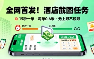 全网首发！酒店截图任务，15秒一单，每单0.6米，任务无上限不设限，矩阵操作单日3张到手【揭秘】