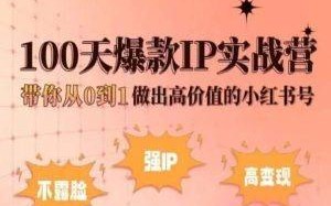 小红书100天爆款IP实战营，带你从0到1做出高价值的小红书号
