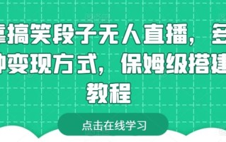 靠搞笑段子无人直播，多种变现方式，保姆级搭建教程【揭秘】