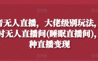 抖音无人直播，大佬级别玩法，24小时无人直播间(睡眠直播间)，多种直播变现【揭秘】