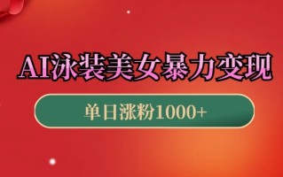 AI泳装美女暴力引流，小白3分钟一个原创视频，高效变现日入几张【揭秘】