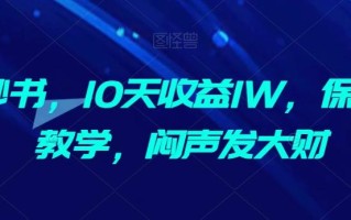 AI抄书，10天收益1W，保姆及教学，闷声发大财