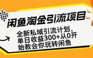 闲鱼淘金私域引流计划，从0开始玩转闲鱼，副业也可以挣到全职的工资