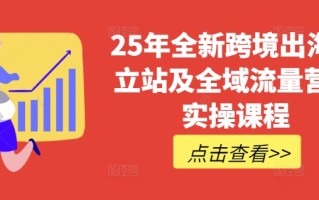 25年全新跨境出海独立站及全域流量营销实操课程，跨境电商独立站TIKTOK全域营销普货特货玩法大全