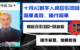 AI数字人疯狂引流吸粉，简单高效，日引300+创业粉 ，操作容易，加爆微信