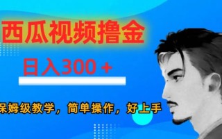 西瓜视频撸金日入300，保姆级教学，简单操作，好上手