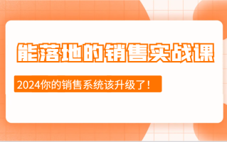2024能落地的销售实战课：销售十步今天学，明天用，拥抱变化，迎接挑战