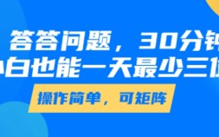 答答问题，30分钟，小白也能一天最少也有三位数，操作简单
