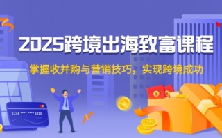 2025跨境出海致富课程，掌握收并购与营销技巧，实现跨境成功