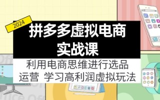 拼多多虚拟电商实战课：虚拟资源选品+运营，高利润虚拟玩法(更新14节
