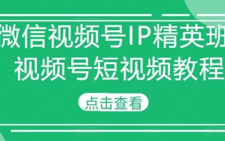 微信视频号IP精英班-视频号短视频教程