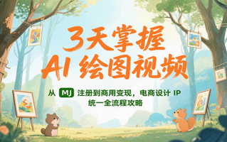 3天掌握AI绘图视频，从MJ 注册到商用变现，电商设计IP统一全流程攻略
