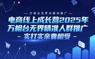 电商线上成长营2025年，万相台无界关键词推广-万相台无界精准人群推广-实打实亲囊相受