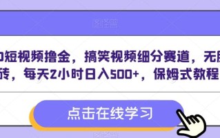 VIVO短视频撸金，搞笑视频细分赛道，无脑搬砖，每天2小时日入500+，保姆式教程