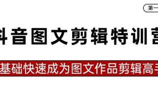 抖音图文剪辑特训营第一期，0基础快速成为图文作品剪辑高手(23节课)
