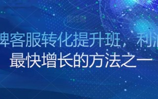 金牌客服转化提升班，利润率最快增长的方法之一