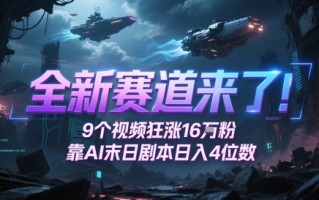 全新赛道来了！9个视频狂涨16W粉，靠AI末日剧本日入4位数，评论区爆肝追更