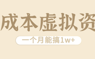 相当暴利的虚拟资源项目，无需成本一个月能搞1w+