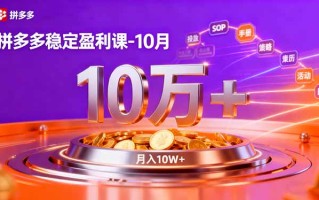 拼多多稳定盈利课-10月，强付费SOP+微付费高投产+活动矩阵，单店月入10万+