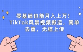 零基础也能月入上w，TikTok风景视频搬运，简单去重，无脑上传【揭秘】