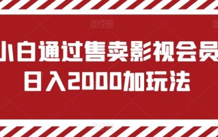 小白通过售卖影视会员日入2000加玩法