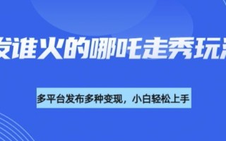 利用deepseek制作谁发谁火的哪吒2人物走秀视频，多平台发布多种变现