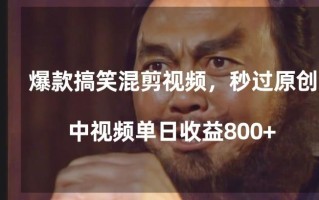 爆款搞笑混剪视频，百分百过原创，单日中视频播放收益800+【揭秘】