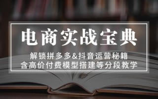 电商实战宝典 解锁拼多多&抖音运营秘籍 含高价付费模型搭建等分段教学