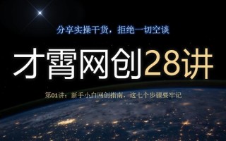 才霄网创28讲第01讲：新手小白网创指南，这七个步骤要牢记