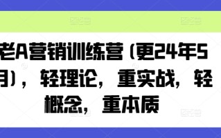 老A营销训练营(更25年7月)，轻理论，重实战，轻概念，重本质