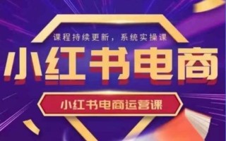 小红书电商运营实操课，​新手从0~1落地实操