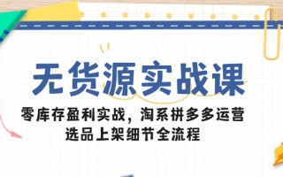 无货源实战课：零库存盈利实战，淘系拼多多运营，选品上架细节全流程