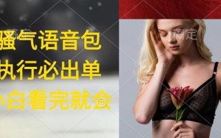 (9589期)执行就出单，日入2000+，超火骚气语音包，小白看完课程就能马上实操