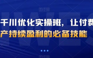 抖音千川优化实操班，让付费投产持续盈利的必备技能