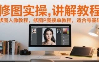 修图实操讲解教程，修图人像教程，修图P图接单教程，适合零基础