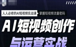 AI短视频创作与运营实战课程，人人必修的AI短视频实战课，掌握短视频流量密码