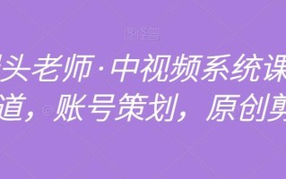 馒头老师·中视频系统课全赛道，账号策划，原创剪辑